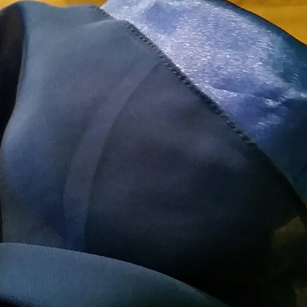 Dark blue prom dress with sparkly gems. - Picture 4 of 7